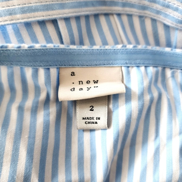 A New Day Belted Midi Bandeau Dress NWT Striped - Picture 10 of 12